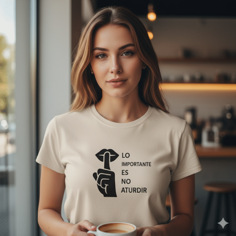 camiseta lo importante es no aturdir diseño ironico minimalista regalo original