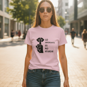 camiseta lo importante es no aturdir diseño ironico minimalista regalo original