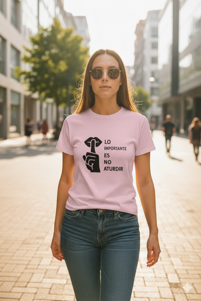 camiseta lo importante es no aturdir diseño ironico minimalista regalo original