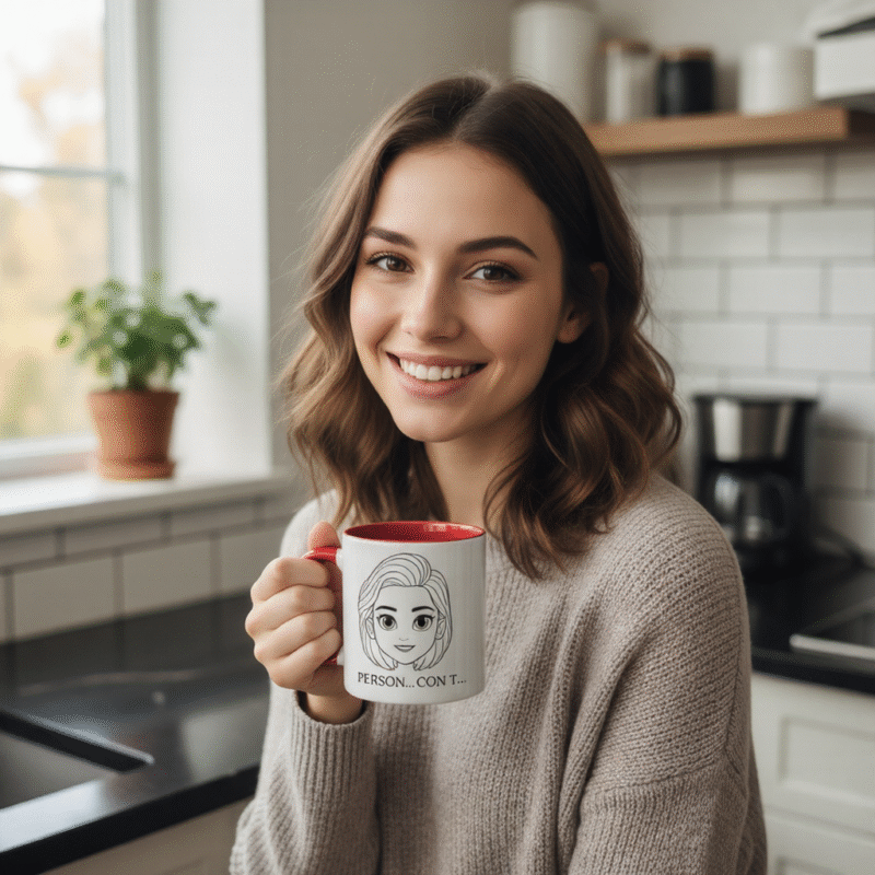 taza personalizada 11oz – añade tu foto o mensaje | interior y asa de color | apta microondas y lavavajillas | regalo original