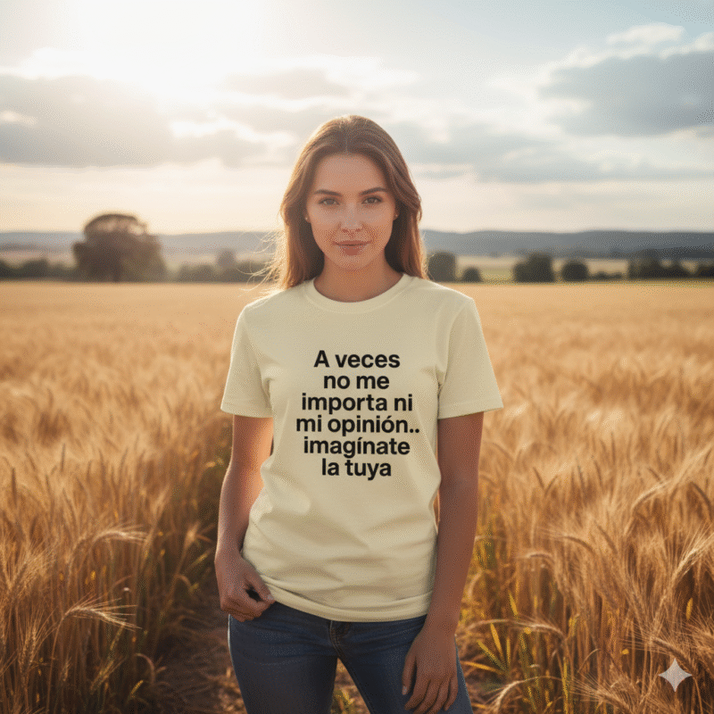 camiseta sarcástica “ni mi opinión” unisex | algodón orgánico | regalo divertido boho chic para amiga creativa