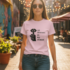 camiseta lo importante es no aturdir diseño ironico minimalista regalo original