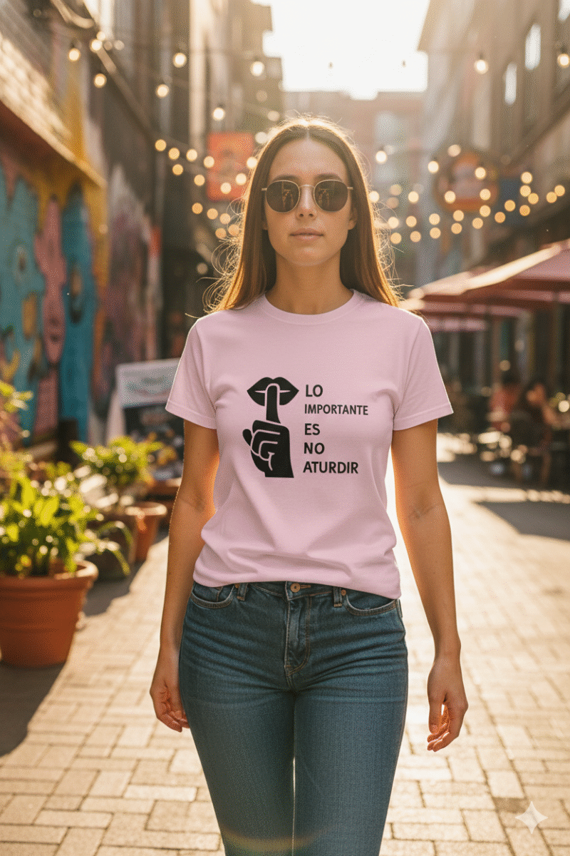 camiseta lo importante es no aturdir diseño ironico minimalista regalo original