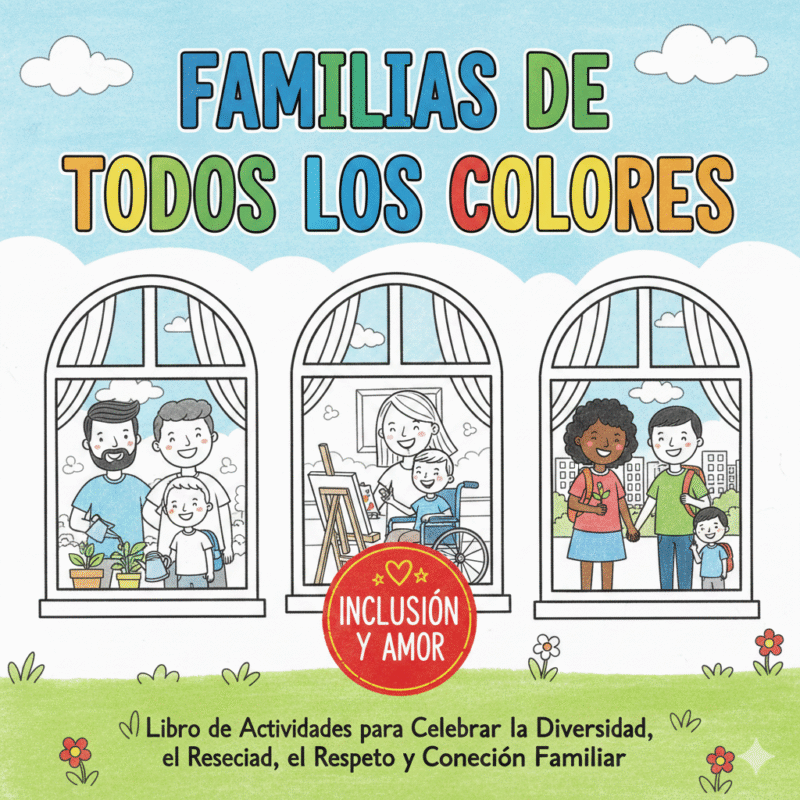 Portada Familias de Todos los Colores - Colorear sobre Diversidad Familiar