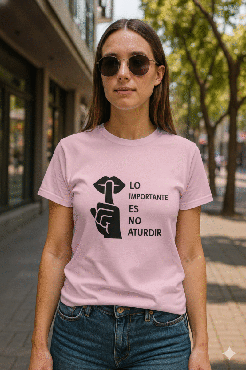 camiseta lo importante es no aturdir diseño ironico minimalista regalo original