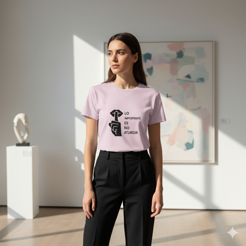 camiseta lo importante es no aturdir diseño ironico minimalista regalo original