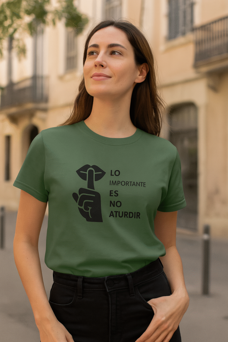 camiseta lo importante es no aturdir diseño ironico minimalista regalo original