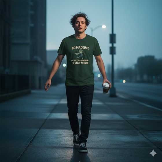 Camiseta Anti-Mañanas con Humor | Regalo para Personas que Madrugan | Ropa con Frase de Zombie | Algodón de Alta Densidad | Belarishopping